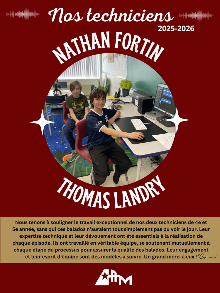 Affiche Nos techniciens 2025 2026