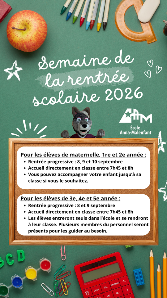 Semaine de la rentrée scolaire 2026